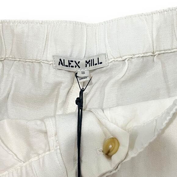 NWT Alex Mill The Non-Suit Pull On Short Size S Ecru Linen Blend Off White $125 - Picture 5 of 8